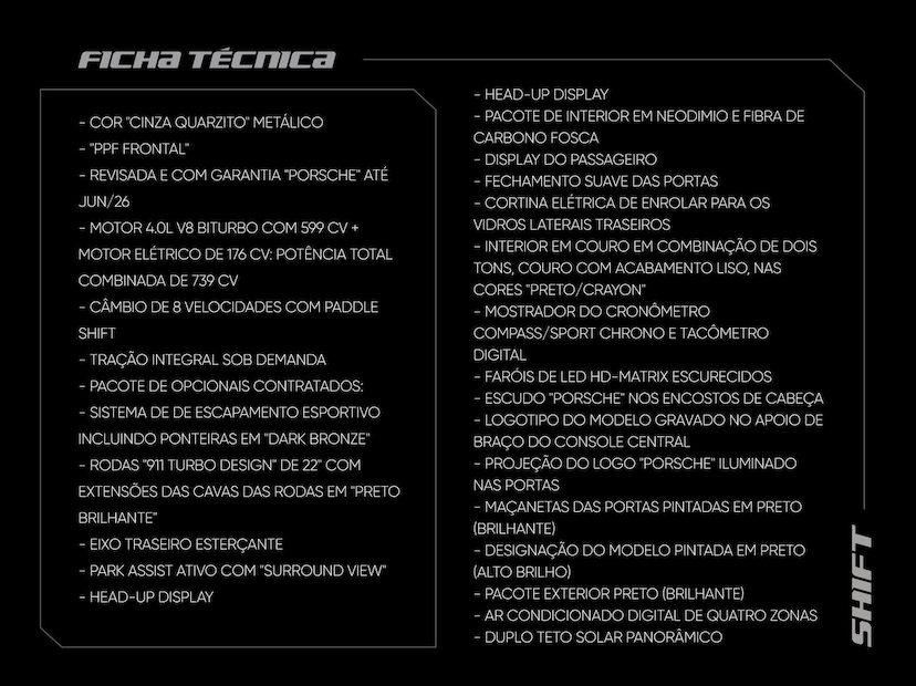 Foto do veículo PORSCHE CAYENNE  TURBO 4.0 V8 599CV (HÍBRIDO) 2024 12.810 KM 1.090.000,00